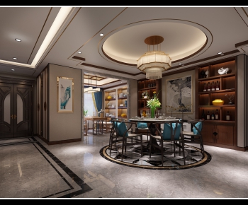 New Chinese Style Dining Room-ID:497667641