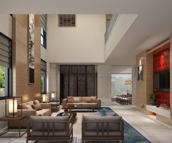 New Chinese Style A Living Room-ID:286875383