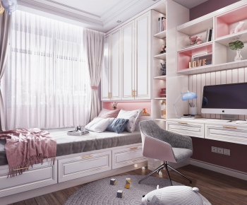 Simple European Style Girl's Room Daughter's Room-ID:615688138