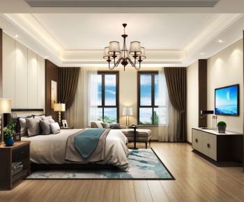 New Chinese Style Bedroom-ID:485436917