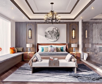 New Chinese Style Bedroom-ID:342590458