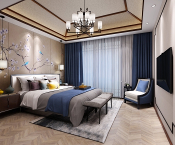 New Chinese Style Bedroom-ID:975414572