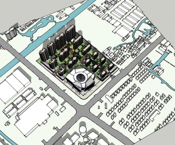 Modern Architectural Bird's-eye View Planning-ID:932898171