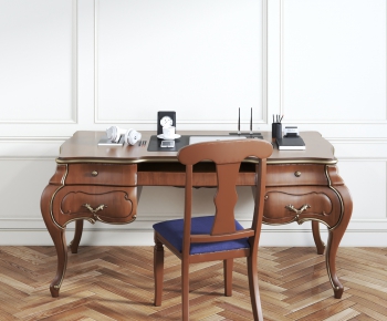 Simple European Style Computer Desk And Chair-ID:954907646