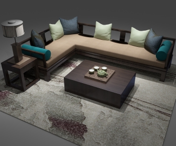 New Chinese Style Corner Sofa-ID:137291384