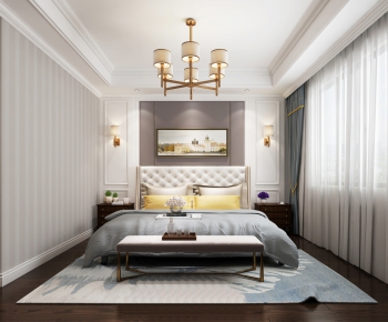 American Style Simple European Style Bedroom-ID:484819911