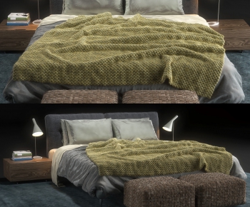 Modern Double Bed-ID:639513248