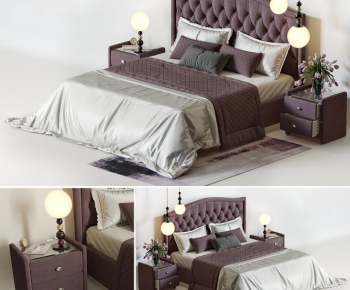 Simple European Style Double Bed-ID:179629248