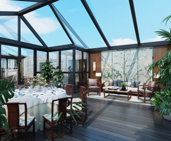 New Chinese Style Glass Sun Room-ID:599544248