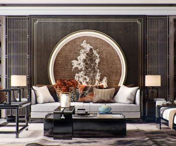 New Chinese Style A Living Room-ID:643257222