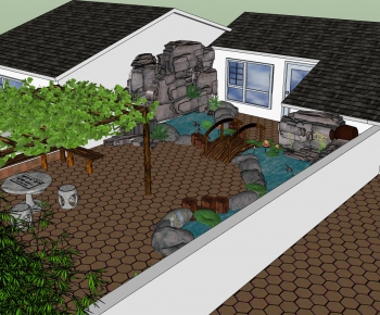 New Chinese Style Courtyard/landscape-ID:354539997
