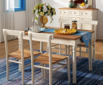 Mediterranean Style Dining Table And Chairs-ID:241995727
