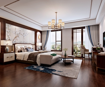 New Chinese Style Bedroom-ID:641759415