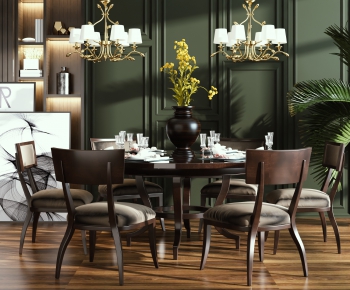 American Style Dining Table And Chairs-ID:712834891