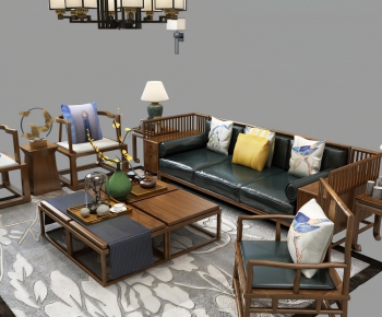 New Chinese Style Sofa Combination-ID:404787971