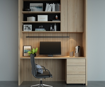 Modern Computer Desk And Chair-ID:516950957