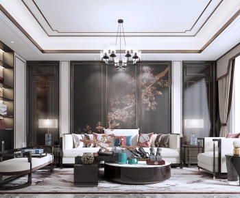 New Chinese Style A Living Room-ID:765043119