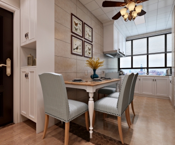 American Style Simple European Style Dining Room-ID:121404779