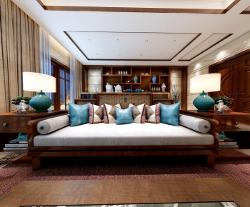 New Chinese Style A Living Room-ID:585449744