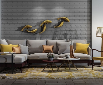 New Chinese Style Sofa Combination-ID:148321625