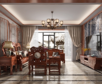 Chinese Style A Living Room-ID:596808354