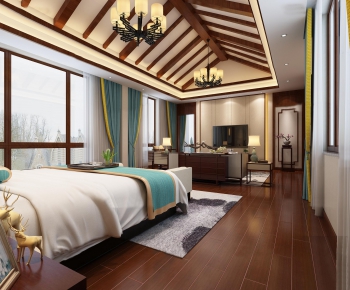 New Chinese Style Bedroom-ID:854412974