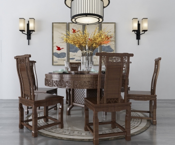 Chinese Style Dining Table And Chairs-ID:704895855