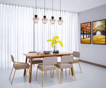 Modern Nordic Style Dining Table And Chairs-ID:983266888