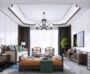 New Chinese Style A Living Room-ID:469068838