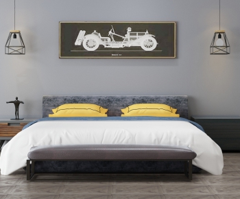 Modern Double Bed-ID:516534173