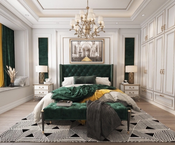 Simple European Style Bedroom-ID:979226454
