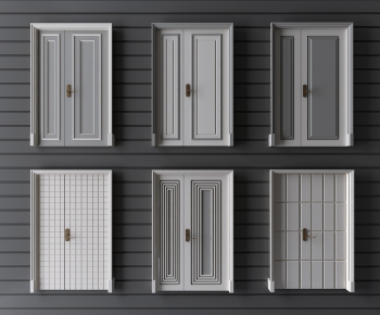Modern Simple European Style Unequal Double Door-ID:713354427