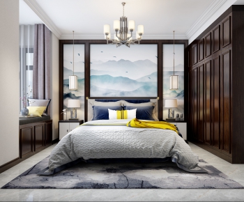 New Chinese Style Bedroom-ID:718143992