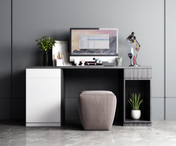 Modern Computer Desk And Chair-ID:385055262