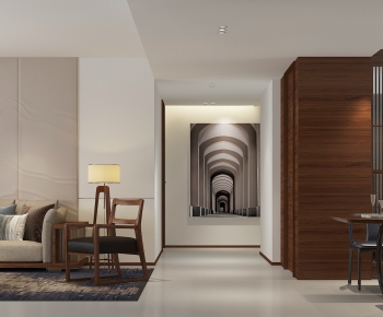 New Chinese Style A Living Room-ID:694258727