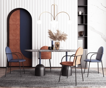 Nordic Style Dining Table And Chairs-ID:124572815