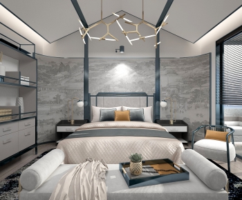 New Chinese Style Bedroom-ID:564781227