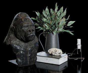 现代猩猩雕塑雕像花瓶摆件-ID:162943172