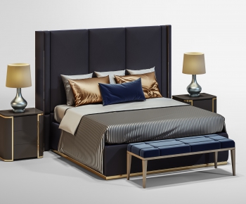 Modern Double Bed-ID:632146114