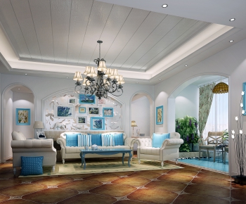 Mediterranean Style A Living Room-ID:439676911