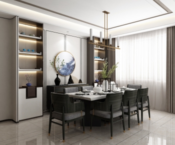 New Chinese Style Dining Room-ID:627923549