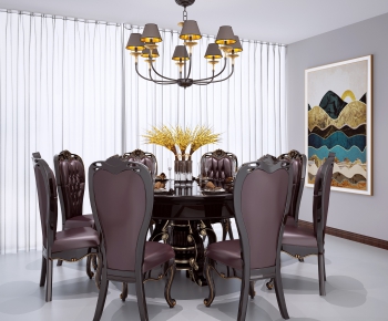 European Style Dining Table And Chairs-ID:368216471