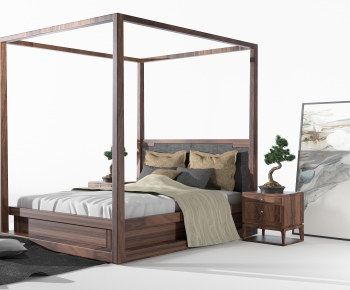 New Chinese Style Double Bed-ID:992428885