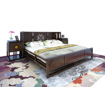 New Chinese Style Double Bed-ID:961852526