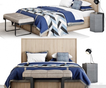 Modern Nordic Style Double Bed-ID:365106961