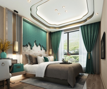 New Chinese Style Bedroom-ID:394638978