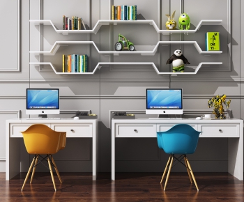 Modern Computer Desk And Chair-ID:372358679