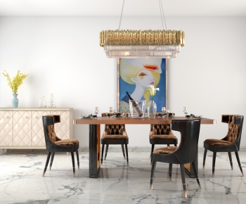 Post Modern Style Dining Table And Chairs-ID:663234942