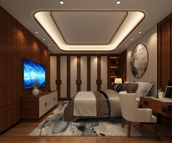 New Chinese Style Bedroom-ID:615840134