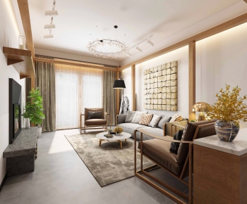 New Chinese Style A Living Room-ID:221883237